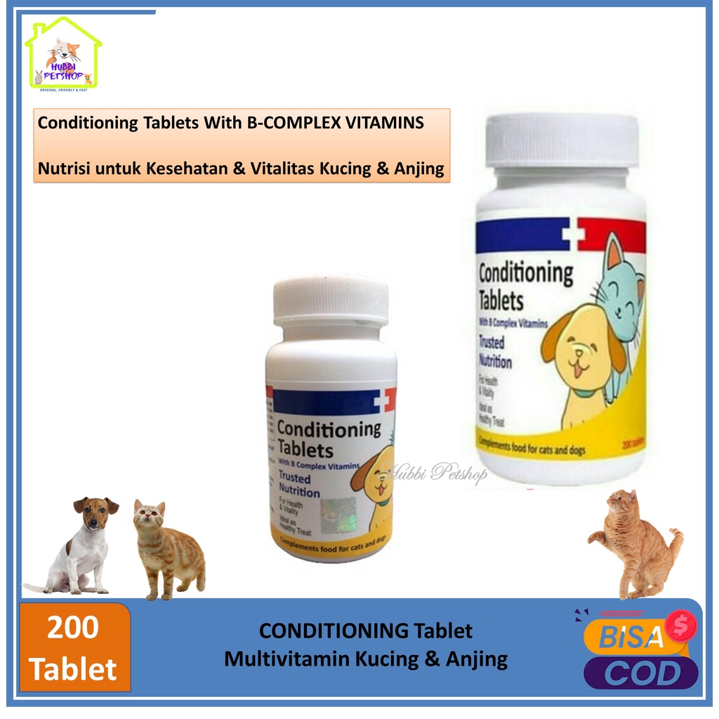 Vitamin Kucing Conditioning tablets Raid-All Vitamin anjing isi 200 tablet