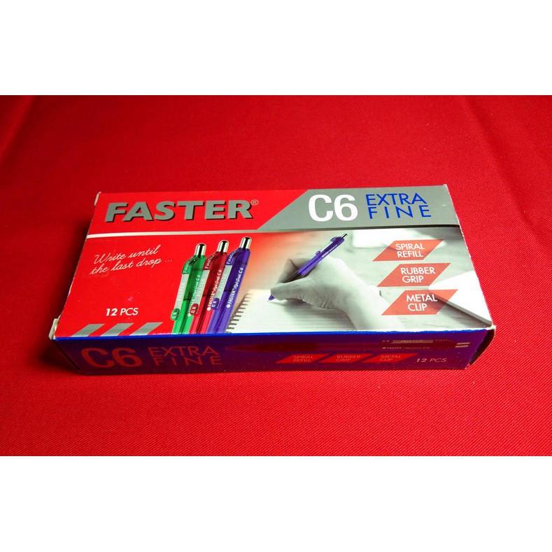 

Faster Ballpoint Retractable C6 Hitam / Biru ( 1 Pack - 12 Pcs )