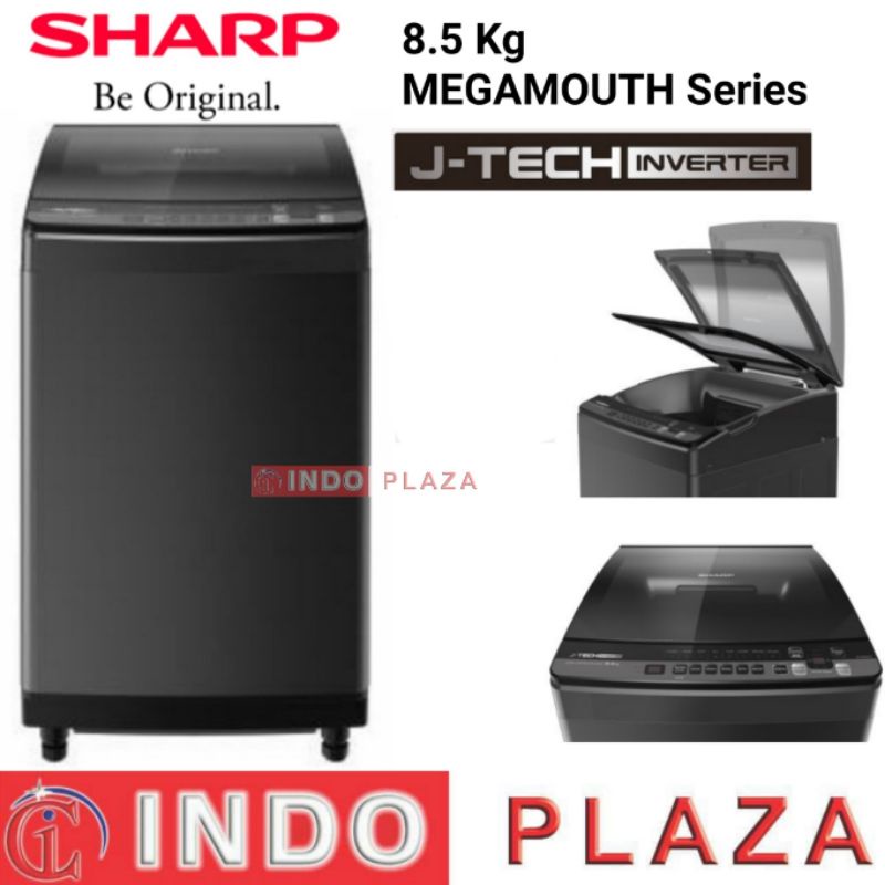 MESIN CUCI SHARP 1 TABUNG INVERTER ESM-8500 8.5 KG MEGAMOUTH SERIES 2.0