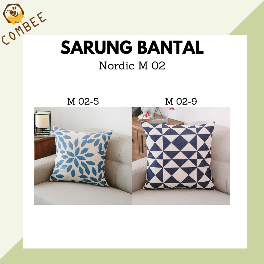 Pillow Case / Sarung Bantal / Sarung Tutup Bantal Sofa Kain Cotton Linen Nordic M02-5