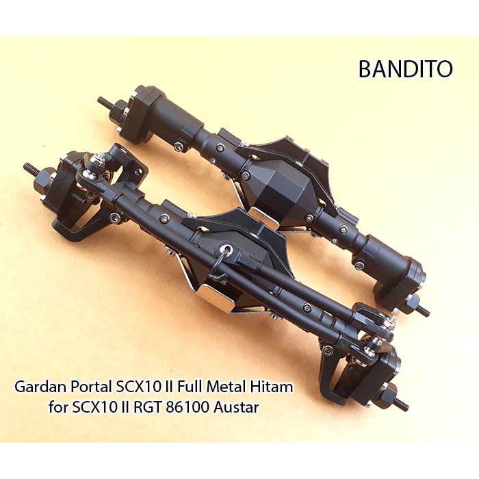 Gardan Portal SCX10 II Full Metal Hitam For SCX10 II RGT 86100 Austar