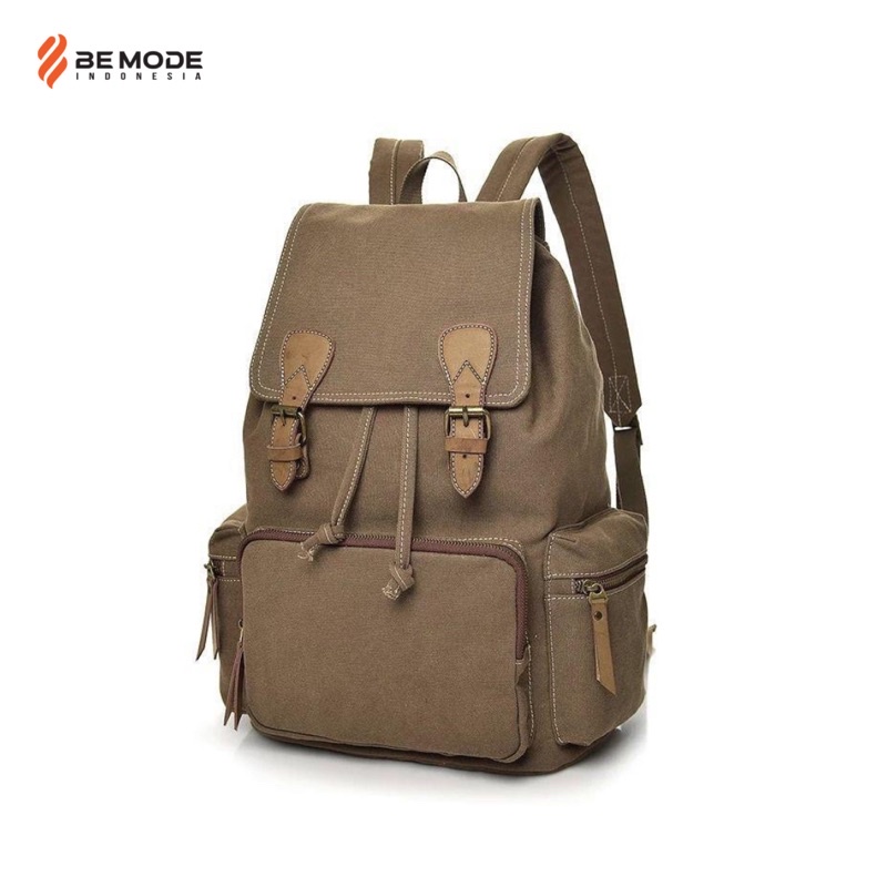 Tas Ransel Kanvas Pria Wanita Backpack Cowok Vintage Retro Tas Ransel Laptop Kanvas Garansi 100% Original Pria Wanita Kuliah Kampus Kerja Sekolah Original - LangFord