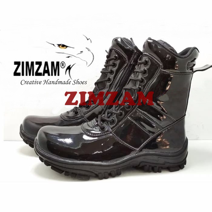 SEPATU PDL POLISI KILAP BOOT PDL POLISI HITAM MENGKILAP