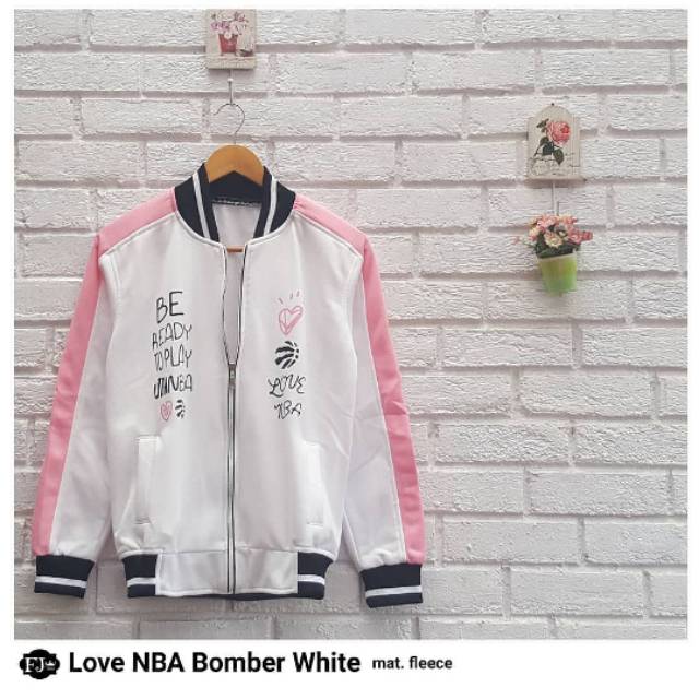 JAKET BOMBER LOVE NBA | jaket cewek | pakaian wanita | grosir jaket | jaket murah | grosir murah