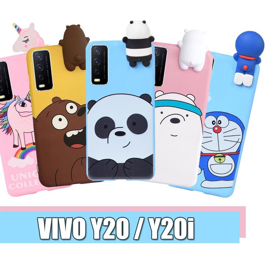 Case Intip Vivo Y20 Y20i Y20s Y30 Y50 Doraemon Panda Unicorn Ice Bear Grizzly 