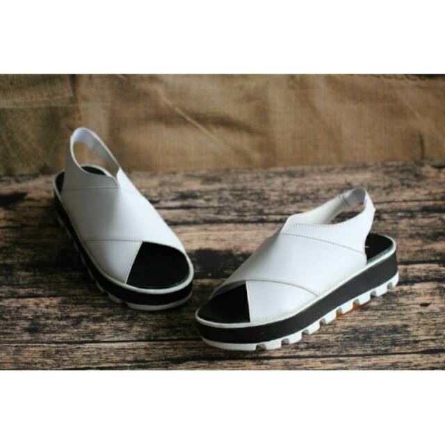 Sepatu Wedges Putih Polos Murah - Wedges Strap Wanita - Wedges Tali Kerja Lucu - Sepatu Kantor