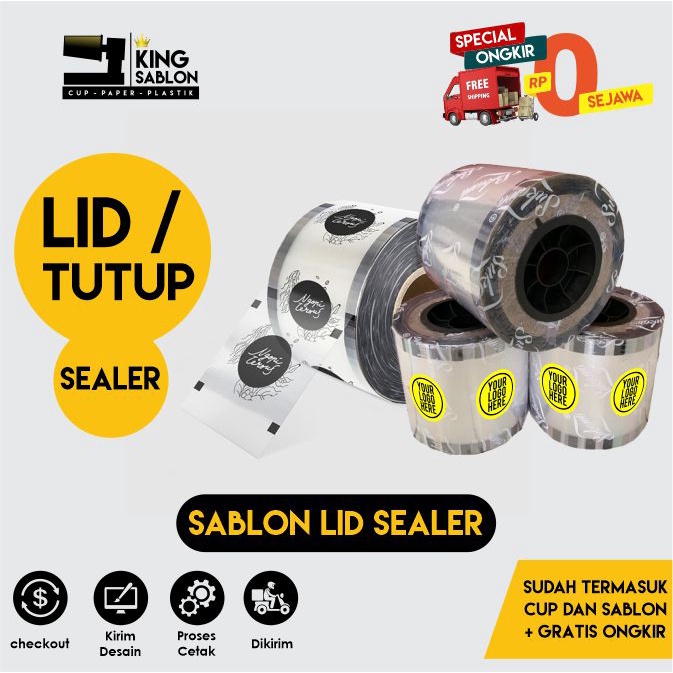 Sablon plastik Sealer CUP lid tutup sealer sablon 1 warna