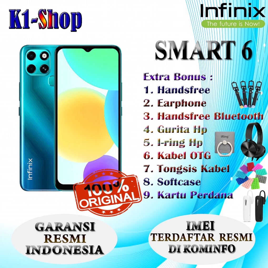 HP BARU INFINIX SMART 5 RAM 2/32GB & RAM 3/64GB GARANSI RESMI INFINIX INDONESIA-2/32 Quetzal Cyan