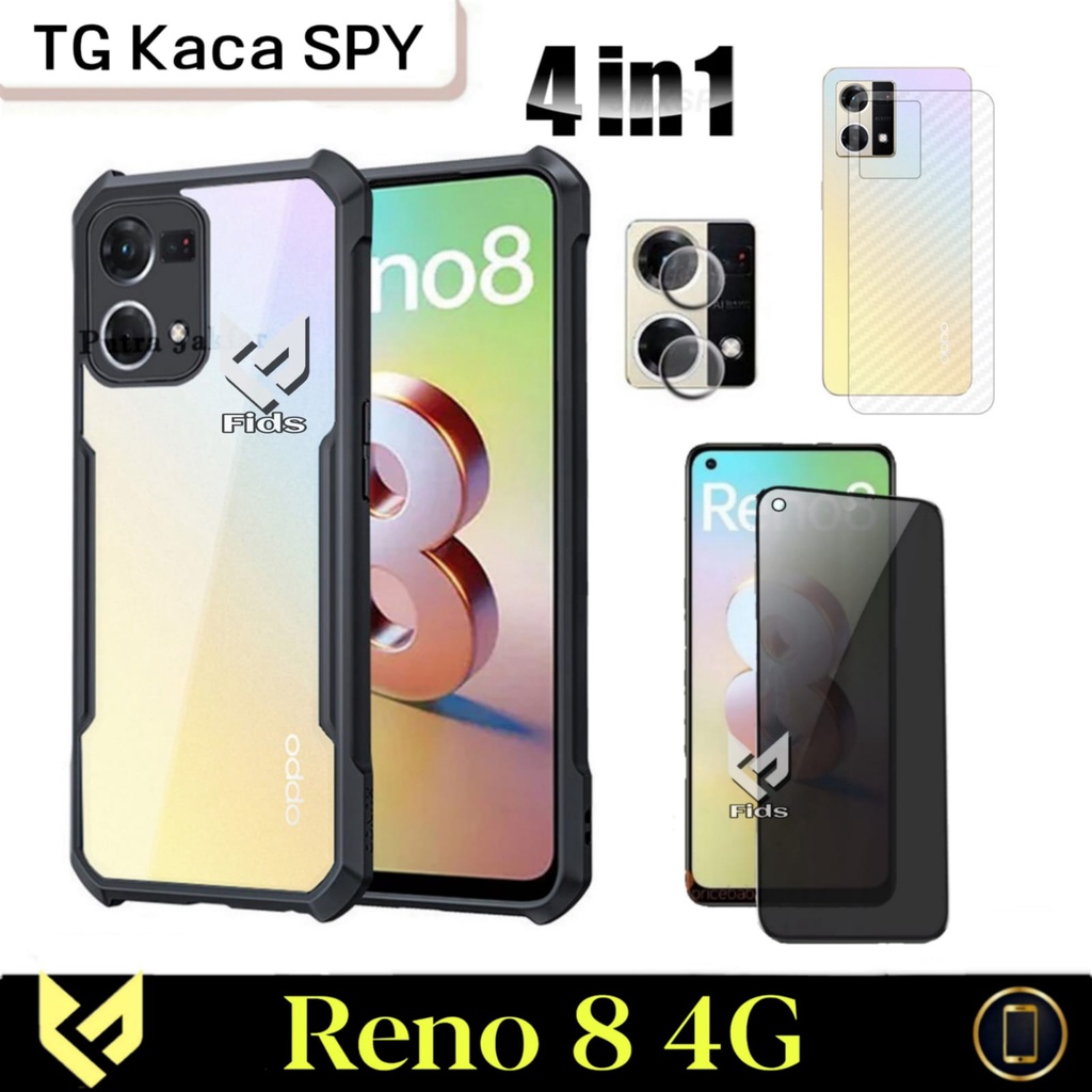 PROMO Paket 4IN1 Case OPPO RENO 8 4G RENO 7 4G SoftCase Fusion Xundd Free Tempered Glass Layar Warna &amp; Tempered Glass Camera &amp; Garskin Carbon Reno8 4G