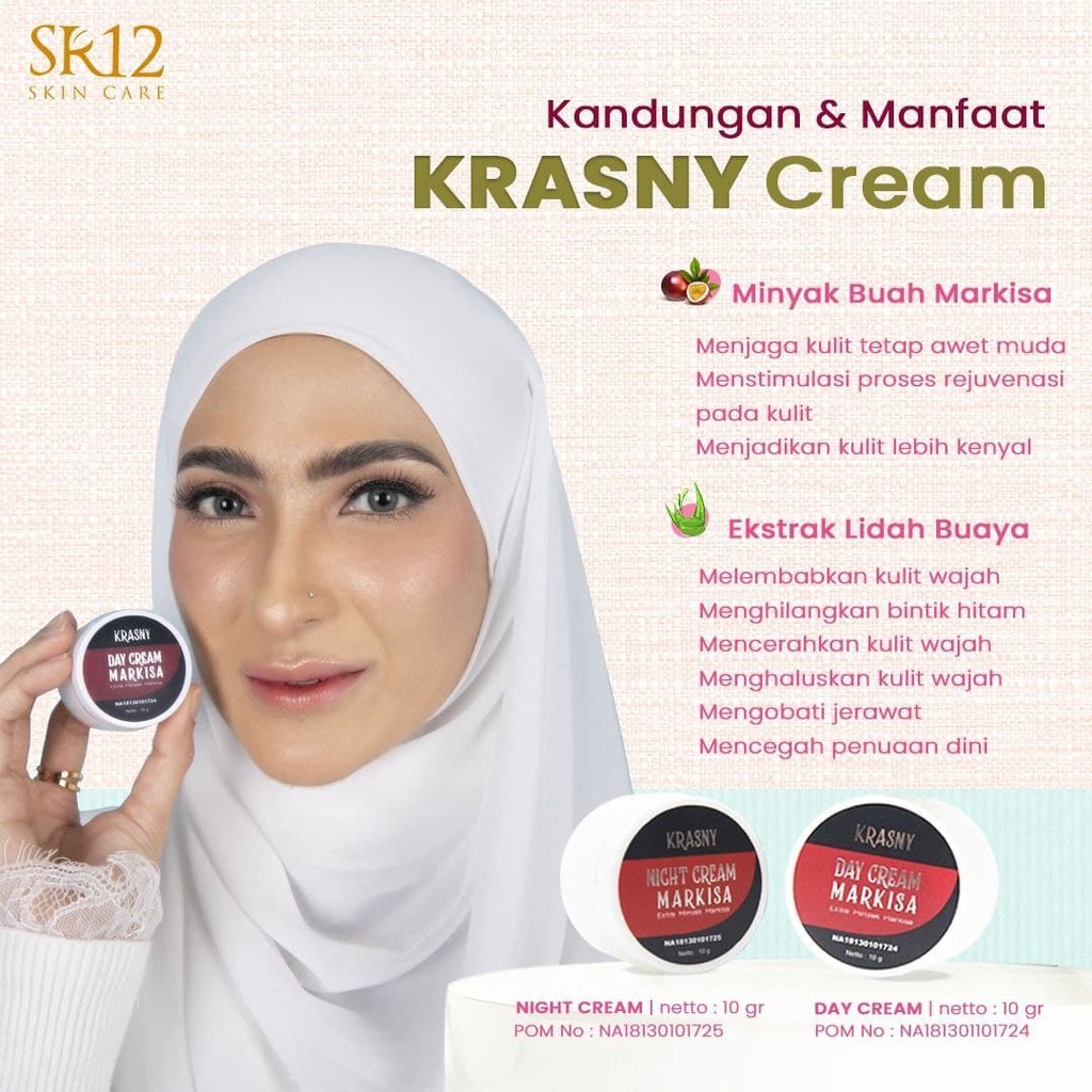 KRIM EKSTRAK MARKISA BPOM KRASNY DAY &amp; NIGHT CREAM KRIM SR12 Anti Keriput Anti Kusam ANTI-AGING