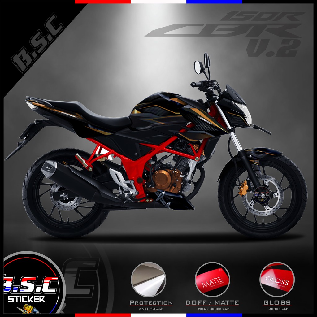 Decal FULL BODY Sticker CB 150R / CB150R / NEW CB 150R V.2 Motif Street Carbon Gold