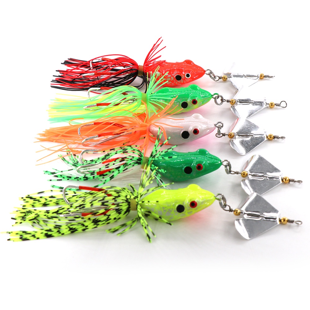 Umpan Casting Kodok 4cm11.4g Spinner Hard Frog Lure Umpan Katak Casting Umpan Pancing Floating Bait 3D Eyes soft frog killer Umpan casting gabus