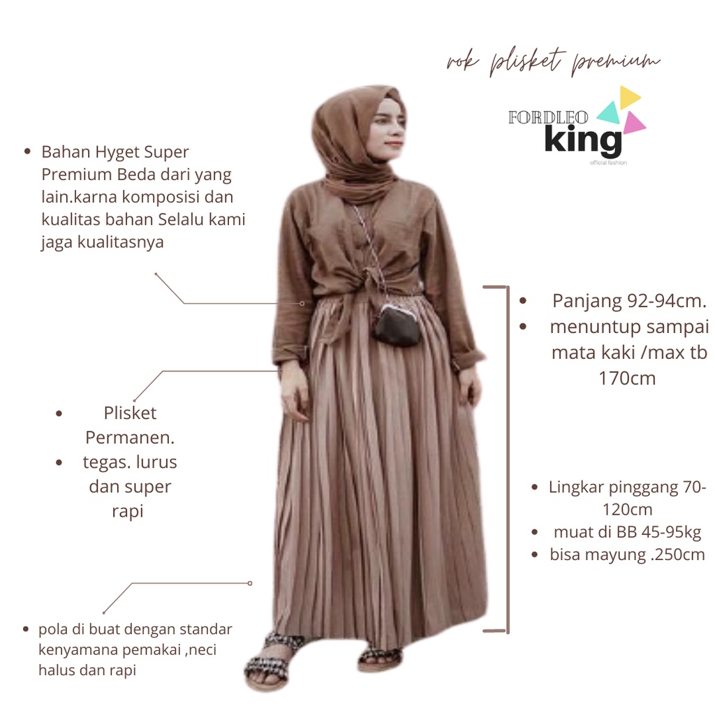 Rok Plisket Premium Jumbo M Fit XXL 100% Original/rok kerja premium