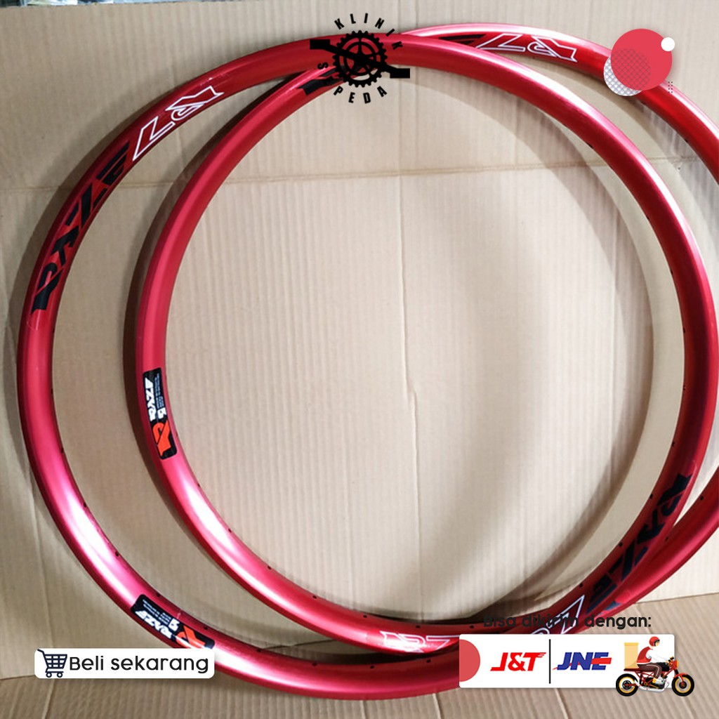 Rim VELG RAZE MTB 27.5 Merah Hitam 32H Komponen Sepeda Perlengkapan - New