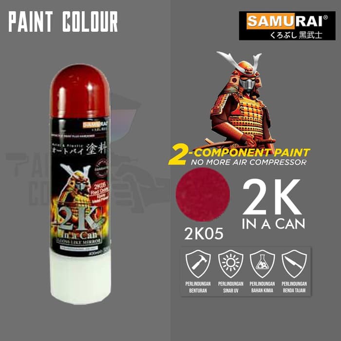 Samurai Paint 2K05 Red Oxide 2 Komponen Cat Semprot/Pylox Helm/Motor