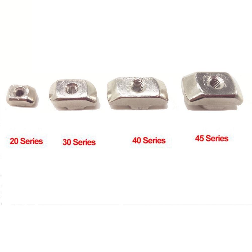 Pengencang Mur QUINTON M3-M8 Untuk Seri 2020 3030 4040 4545 Perbaikan Rumah Profil Aluminium T-Slot Baja Karbon