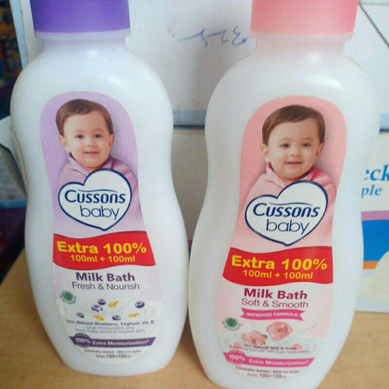 cussons baby milk bath 100 + 100 / sabun cair bayi