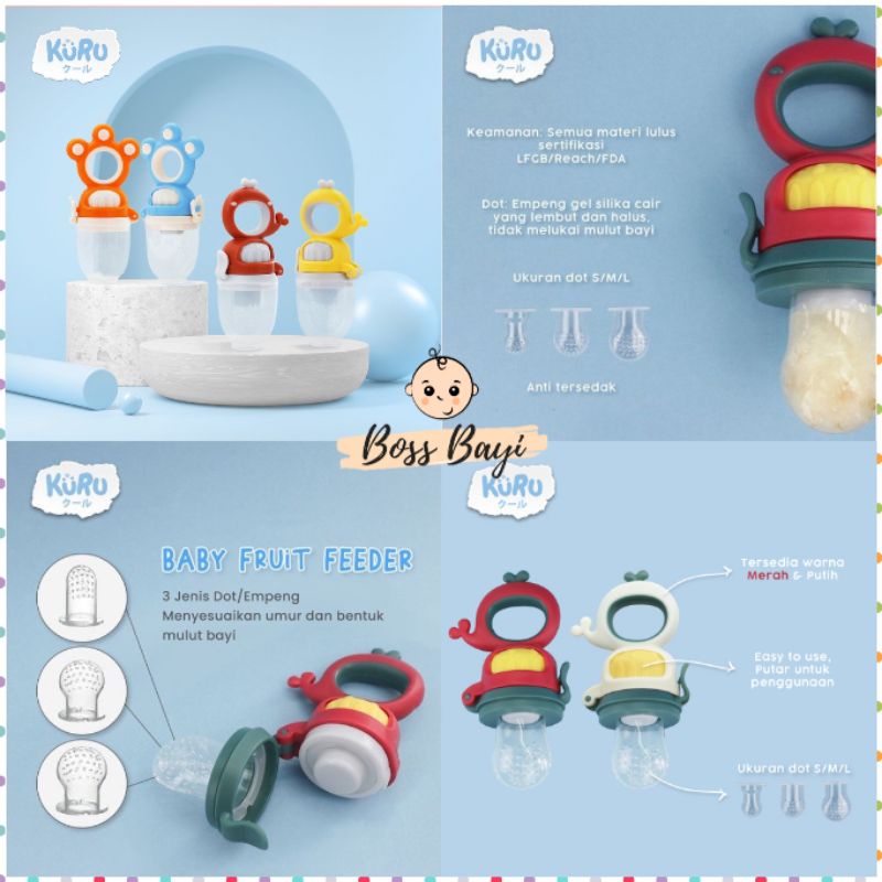 KURU Dot Empeng Bayi | Empeng Buah Sayur Putar | Baby Fruit Teether