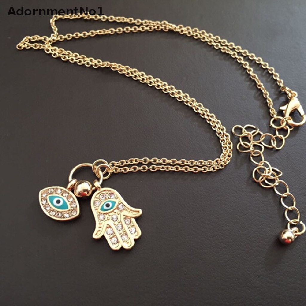 (AdornmentNo1) Kalung Rantai Dengan Liontin Tangan Fatima Hamsa Untuk Wanita