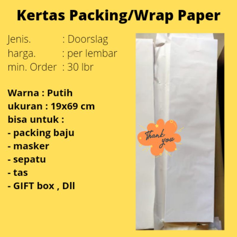 

Kertas Packing kertas bungkus souvenir kertas bungkus kekinian kertas bungkus sepatu kertas wrapping kertas wrap kertas wrap potong wrapping paper wrapping kertas packing olshop kertas pabrikan kertas packaging kertas paper kertas packing baju k1969