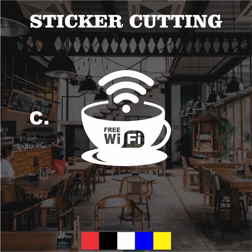 Sticker Cutting Cafe Free Wifi