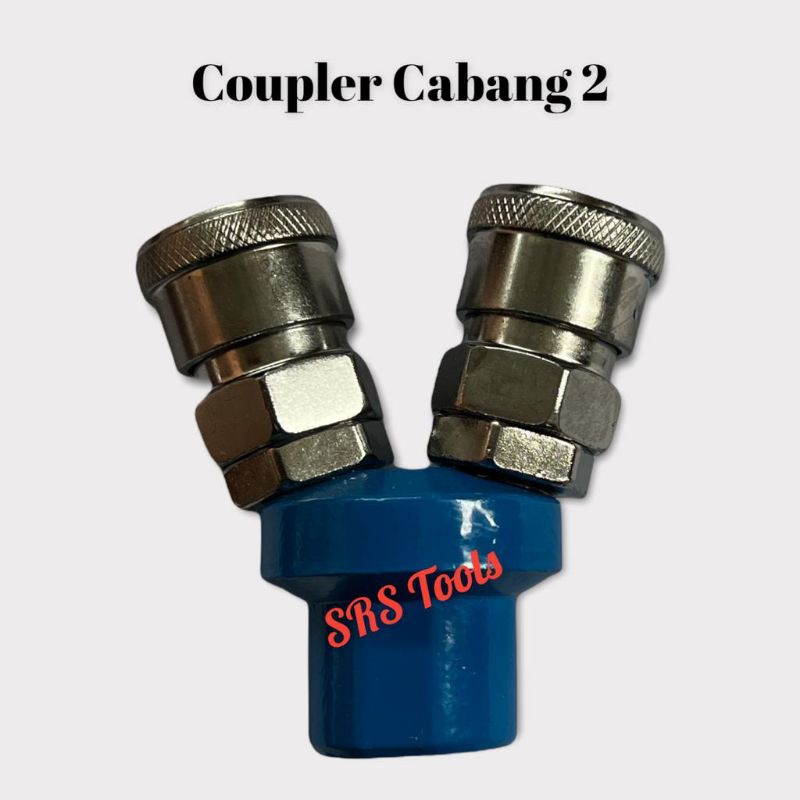Quick Coupler Cabang 2 - Sambungan Selang Angin 2 Arah Kopler