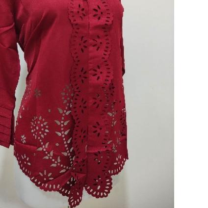 ➻ Atasan Kebaya Encim Modern Warna Merah Maroon / Kebaya Wisuda Elegan / Kebaya Moderen Merah Marun 