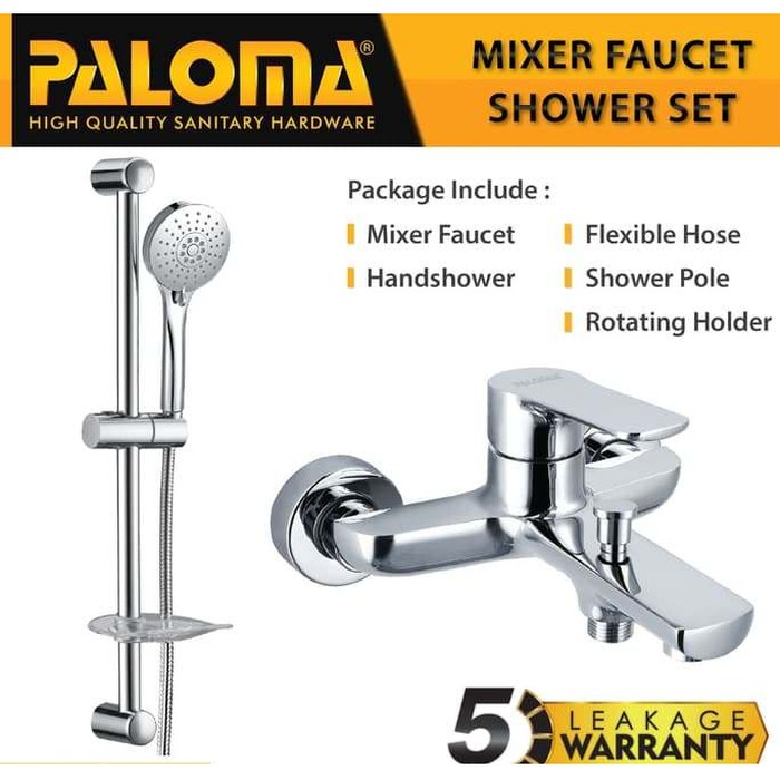 PALOMA FCP 2501 SSP 1106 Paket Keran Mixer Shower Set Tiang