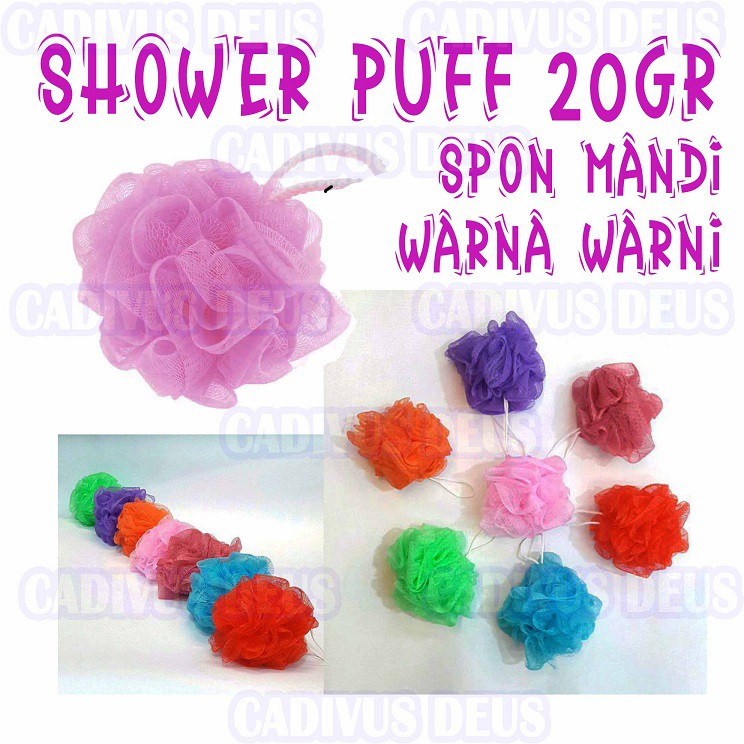 Spon Mandi - Shower Puff Varian 20GR - Warna Warni