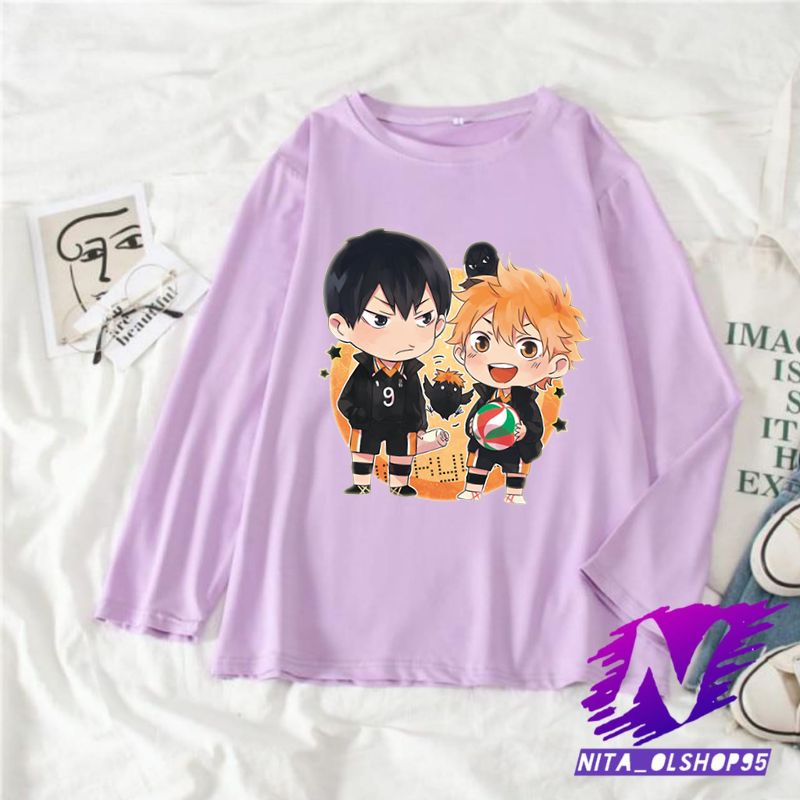 kaos lengan panjang haikyu anime baju anak haikyuu