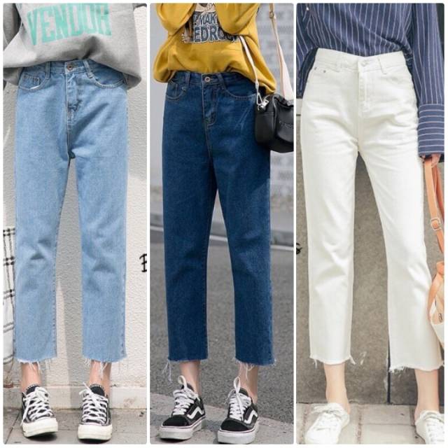 2022 SUPER KEREN KEKINIAN RIPPED  JEANS  WANITA ONE SLICE 