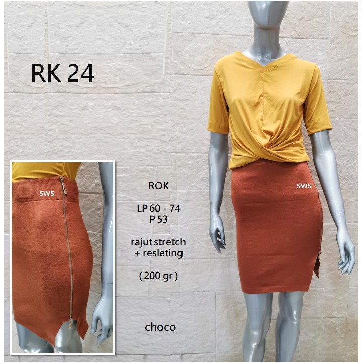 RK24 - ROK BASIC KNIT ROK SPAN KANTOR IMPORT MODERN MURAH