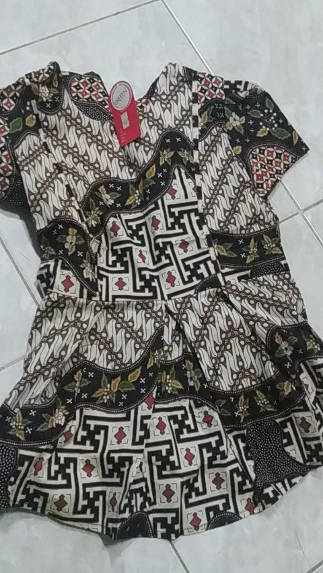 Pretty Batik Sephia Atasan Batik Modern Wanita - Blouse Batik Kantor Fit Up To L Kecil