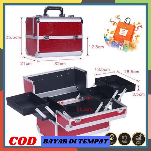 COD Make Up Box / Kotak Kosmetik / Beauty Case / Box Makeup / Tempat Makeup /32x21x26 SS-B1490