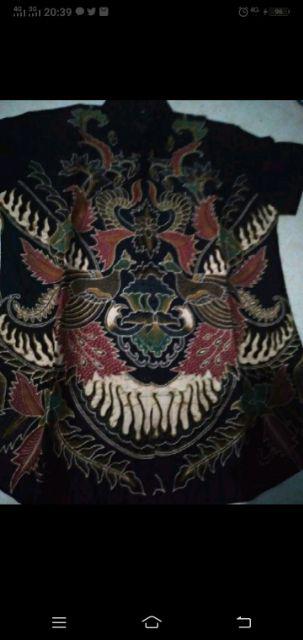 Manunggal Pendek Sogan Kemeja Batik Pria Katun Cabut Primisima Full Furing