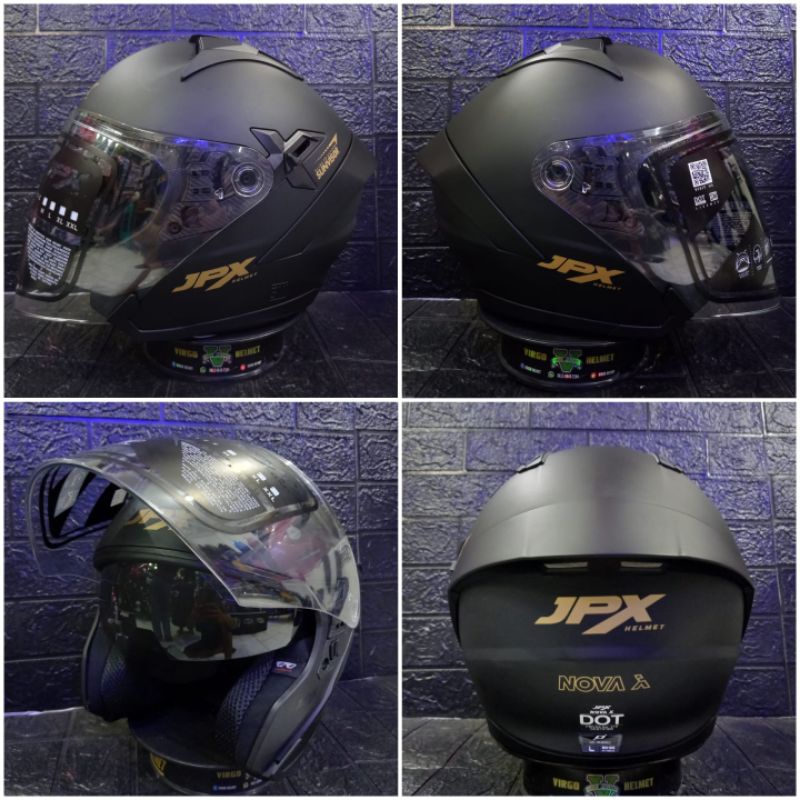 HELM JPX NOVA X SOLID BLACK DOFT JPX NOVA HITAM ORIGINAL TERMURAH