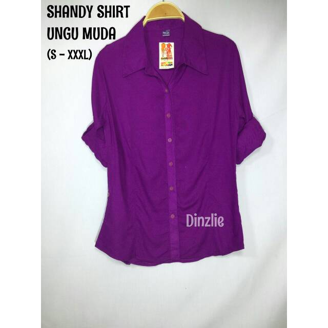 KEMEJA POLOS WARNA UNGU MUDA