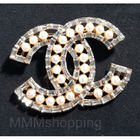 Bros Chanel Mutiara Premium / Bross Premium / Brooch Silver