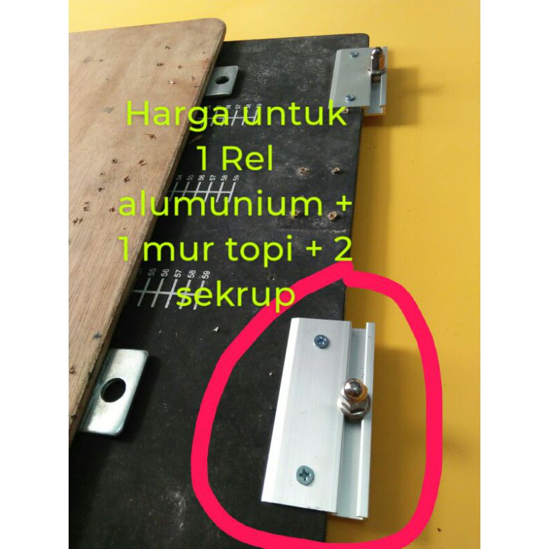 Rel portable + baut topi + sekrup untuk meja sablon papan plat knock portable banting rel thailand