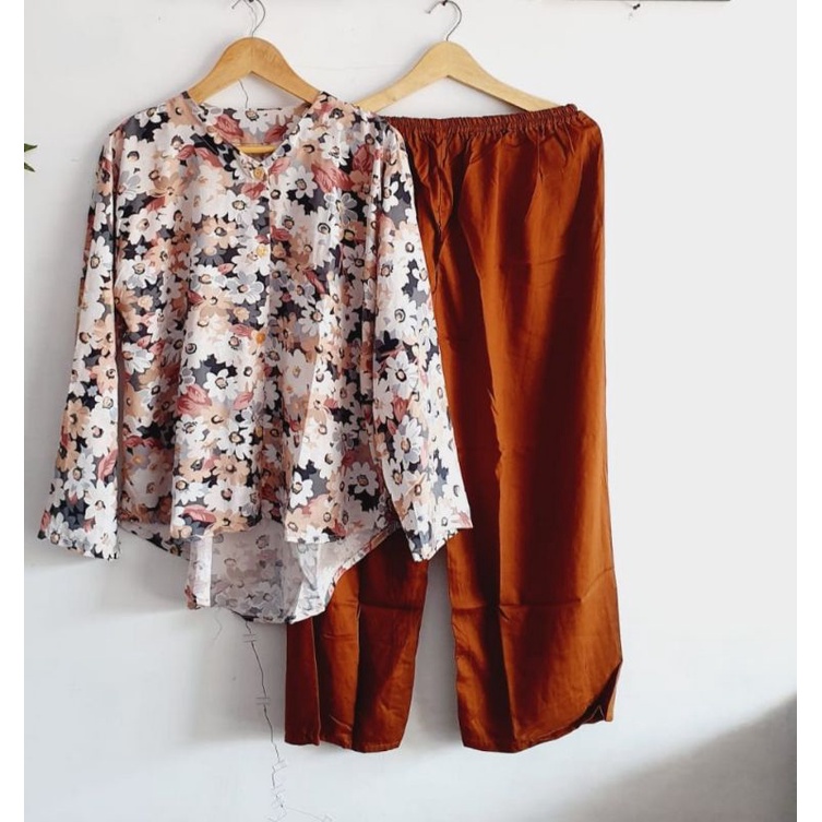 PROMO‼️ TERMURAH LANGSUNG KONVEKSI‼️ ONE SET / ONESET/ SETELAN / PIYAMA / OOTD PANJANG FULL KANCING 