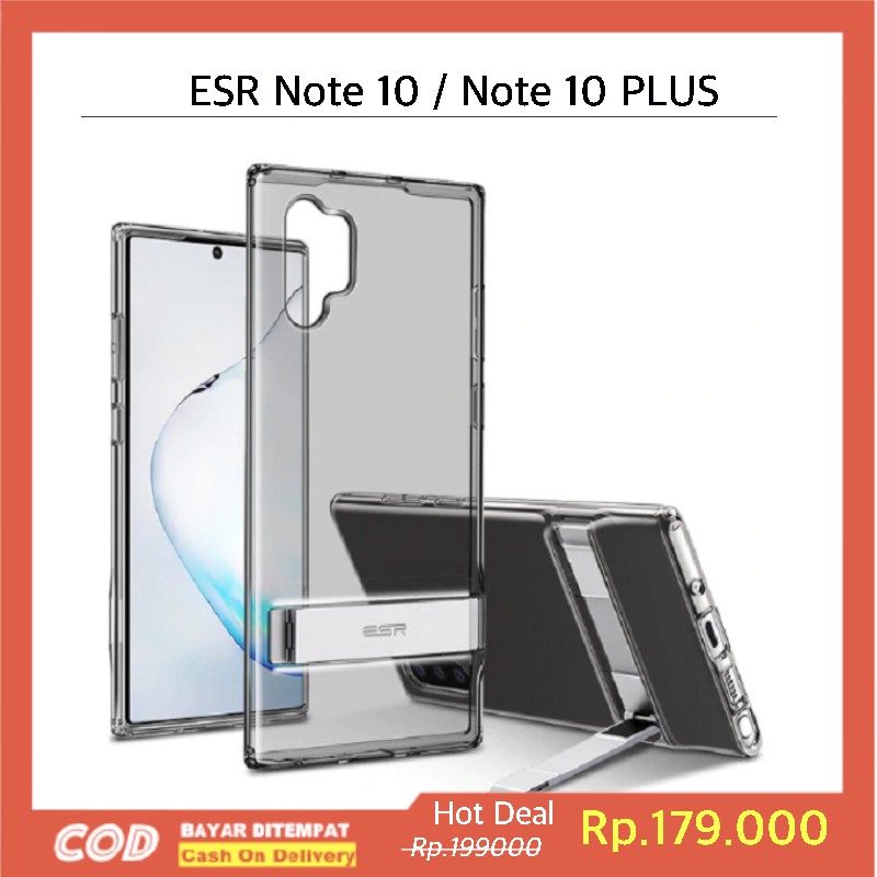 Case Samsung Galaxy Note 10 Plus ESR Casing Transparan TPU Metal Stand Shockproof Cover Holder