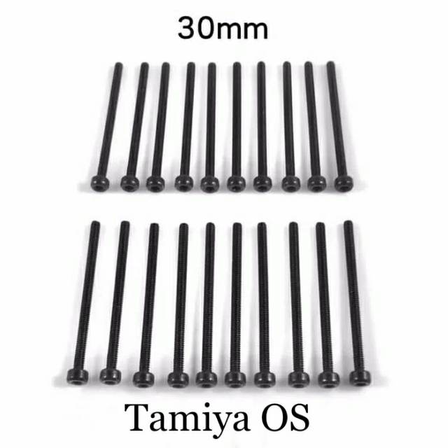 Rep Tamiya Screw-L / Baut Hitam L / Black 30 mm - 20 pcs (NS829)