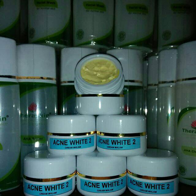 [RACIKAN FARMASI] CREAM MALAM ACNE WHITE / NIGHT CREAM ACNE WHITE / THERASKIN SEHAT JELITA