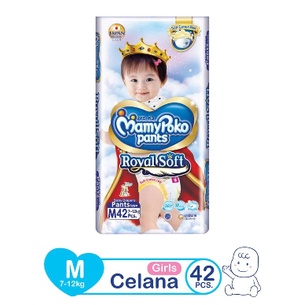 Mamypoko Pants Popok Celana Royal Soft M42 Boys/M42 Girls/L34 Girls/L34 Boys/ XL30 Girls/ XL30 Boys/ S46