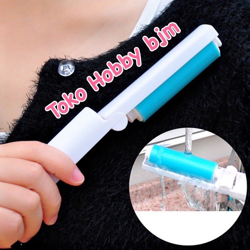 Pembersih bulu kecil - kucing lipat portable mini sticky lint roller roler hewan kotoran debu pakaian baju