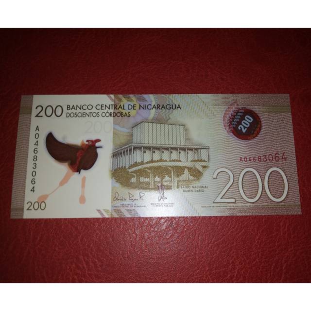 Uang Asing Polymer Nicaragua 200 Cordobas