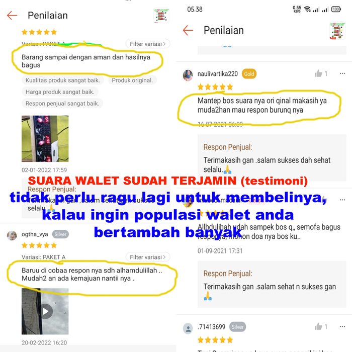 SUARA PANGGIL, TARIK, INAP BURUNG WALET ORIGINAL 3 SUARA 3 micro sd masing&quot; 4gb