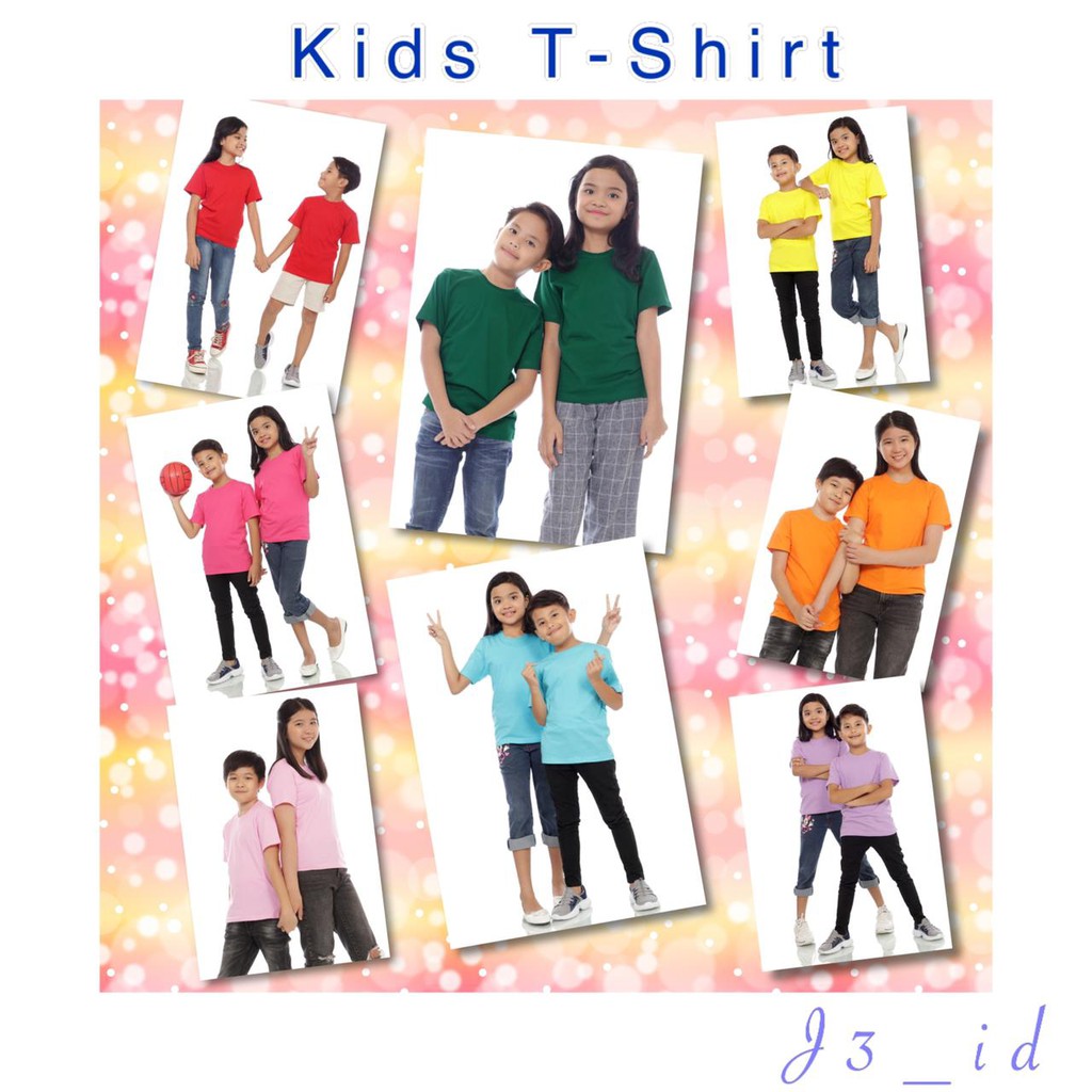 KAOS POLOS ANAK KATUN BAHAN SOFT COTTON COMBED 30S LENGAN PENDEK CASUAL