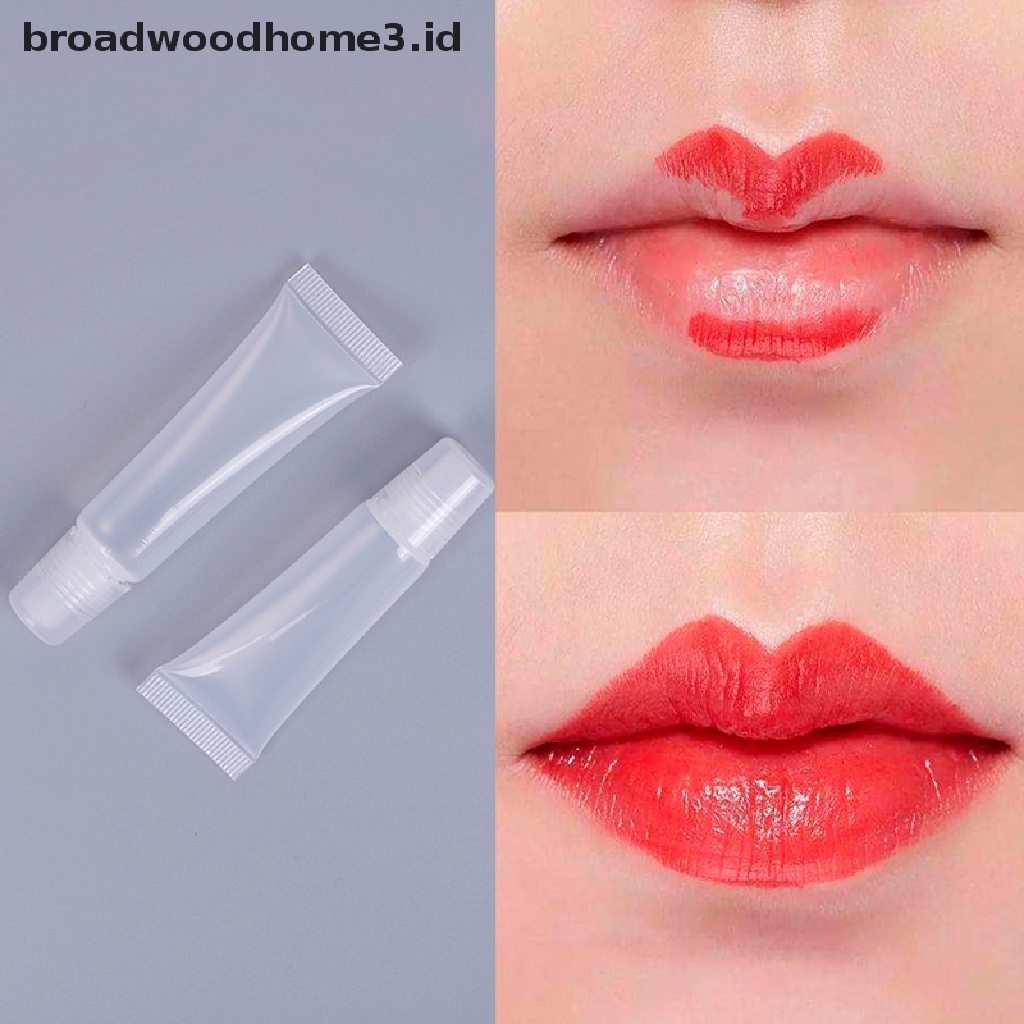 10pcs Tabung Kosong Bahan Plastik Bening Ukuran 8 / 15ml Untuk Lip Gloss / Lip Balm