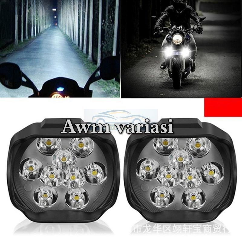 Lampu Tembak Sorot LED Motor Work Light Cree 9 Mata 9 LED 12V